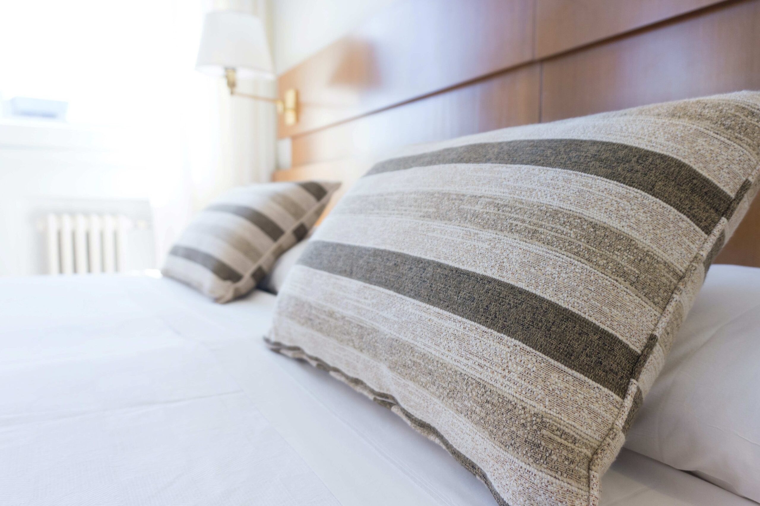 Pillows on a bed